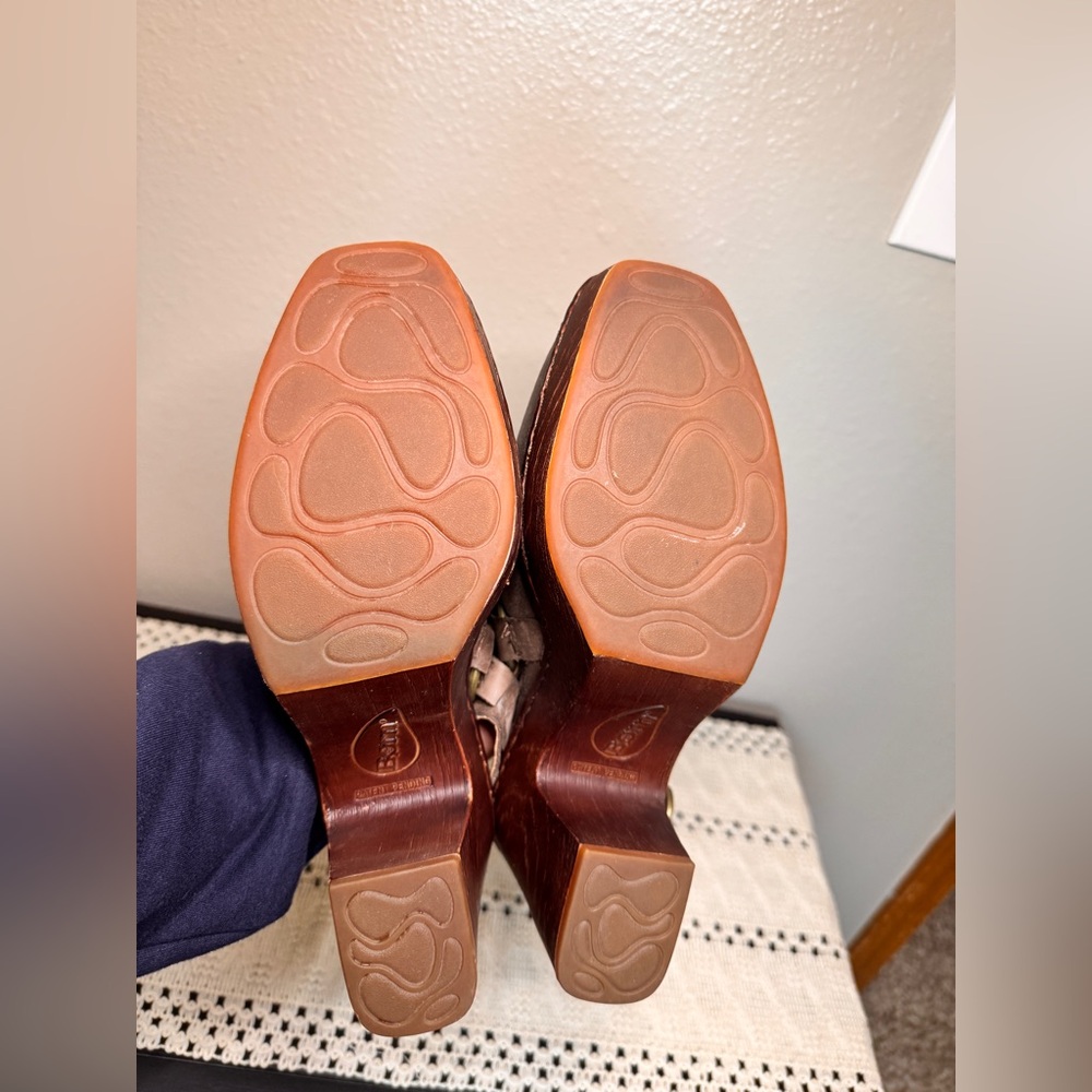 Born Hudson Sling Back Brown Leather Women's Mules - Picture 5 of 8